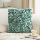 拼接沙发靠枕抱枕套 饰床头靠垫纯色花瓣复式 新款 轻奢ins风手工装