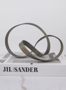 现代轻奢几何金属摆件样板房家居艺术摆件客厅卧室书房软装饰品