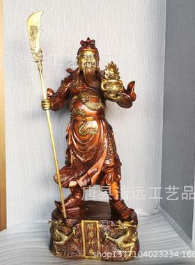 忠义千秋铜关公神像摆件纯铜九龙关公工艺品战袍关公铜雕工艺品
