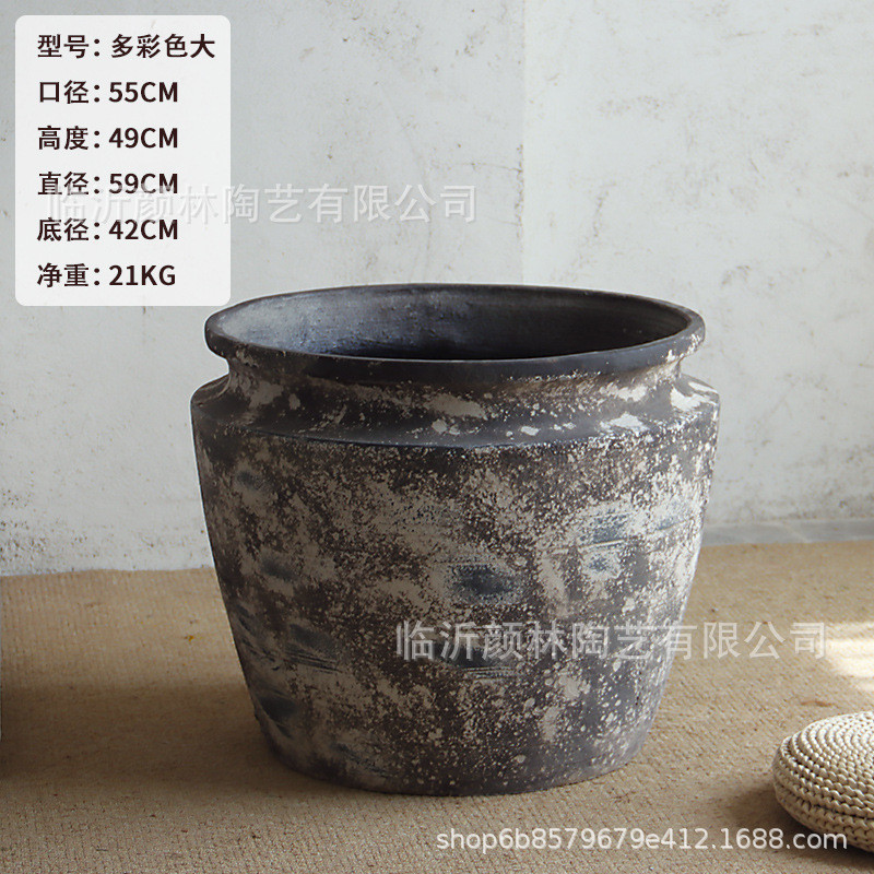 做旧盆种树大大口径仿真绿植大号容器景观装饰造景盆客厅落地花盆
