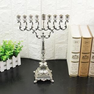 工艺品摆件欧式家居酒店餐厅摆件合金九头烛台锌合金创意