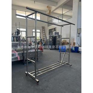 特厚不锈钢晾衣架落地式防风可移动晾衣架超强架子双杆式晒被承重