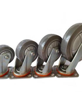 灰色寸防静电脚轮4tpr5寸6寸8寸黑色防静电轮子静音橡胶轮万向轮