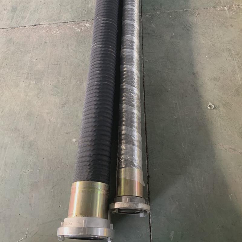 消防车吸水管黑色橡胶管DN100内扣式胶管DN150消防用管钢丝橡胶管