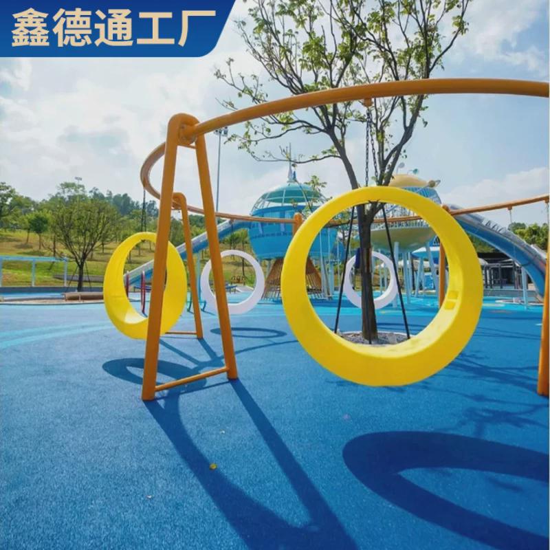 彩色广场秋千公园多人儿童秋千小区环形户外吊椅大型装饰游乐设施