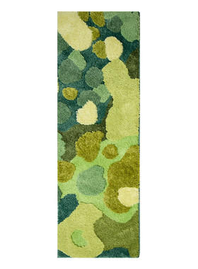 1p2r田园风现代简约苔藓羊毛地毯撸猫感卧室床边地垫绿色