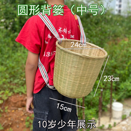 10n背篓古风舞蹈道具农用手工竹编收纳竹筐买菜采摘背篼背箩筐带