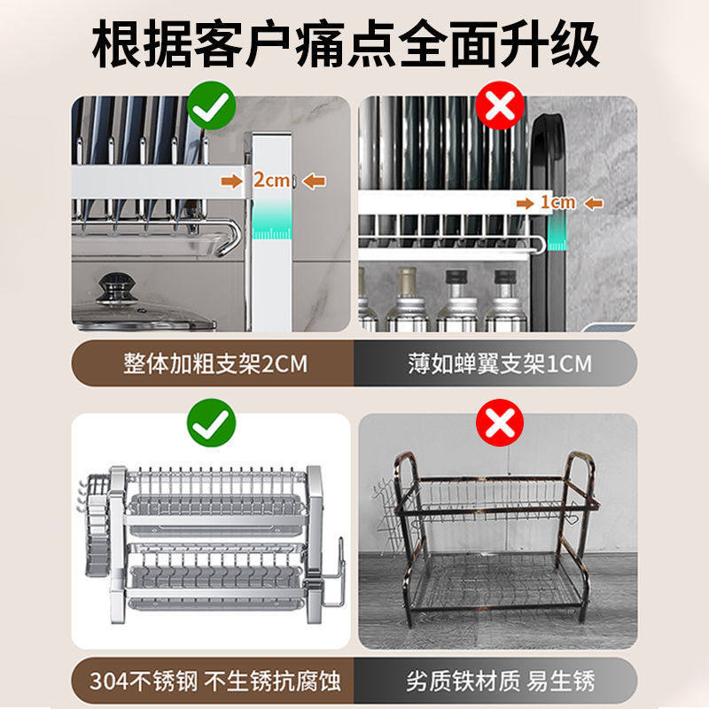 304不锈钢厨房置物架碗碟碗盘沥水架多功能放碗架碗筷收纳盒碗柜,畜牧/养殖物资,特种养殖设备,淘宝优惠券,粉丝福利购,淘宝优惠卷