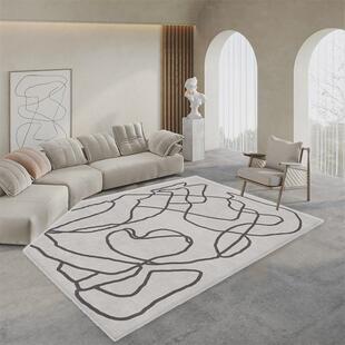 客厅地毯侘寂风ins简约卧室床边异形毯日式 不规则茶几毯房间家用