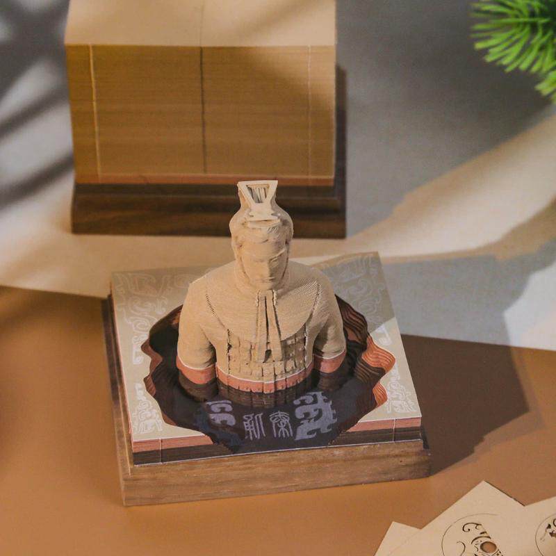 文创礼品3d立体便签纸全景雕便签纸模型摆件兵马俑日历便签本可撕