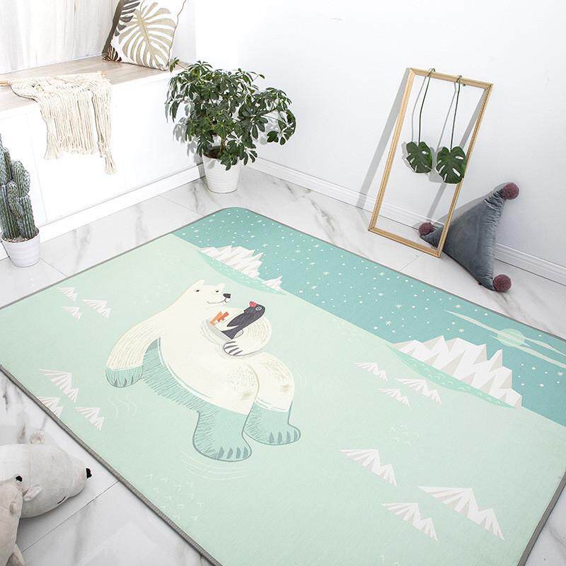 ins卡通垫地垫宝宝防滑爬爬垫午睡空调房客厅地垫儿童游戏冰丝