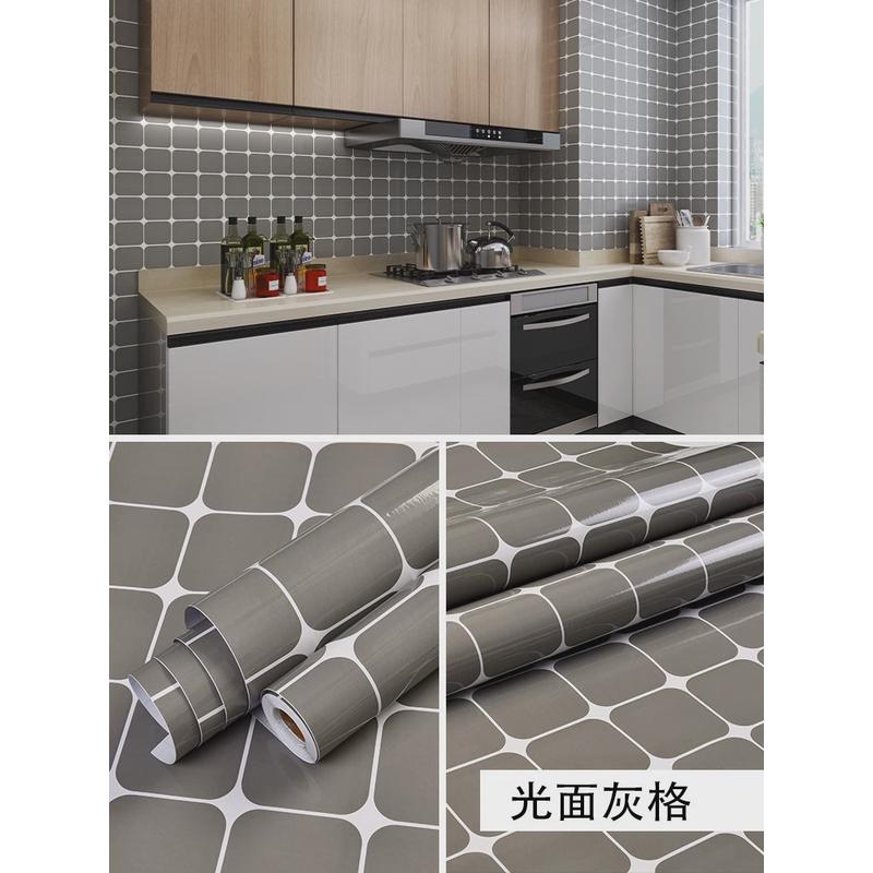 墙纸自粘平面防水防油纯色光面厨房贴纸衣橱柜门翻新自贴壁纸