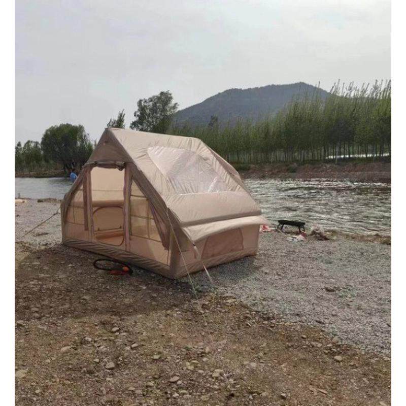 户外便携式充气帐篷露营帐篷营地帐篷多人小屋防雨旅游充气帐