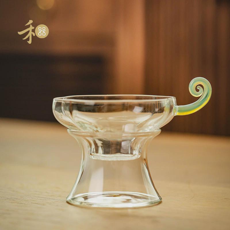禾过滤网予乐茶漏茶滤茶叶过滤玻璃滤茶器和器泡茶公道杯器