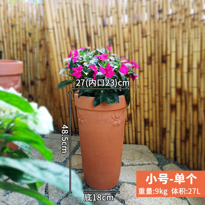 大号高红陶花盆吸水透气陶瓷花盆浮雕艺术兰花盆民宿酒店园艺绿化
