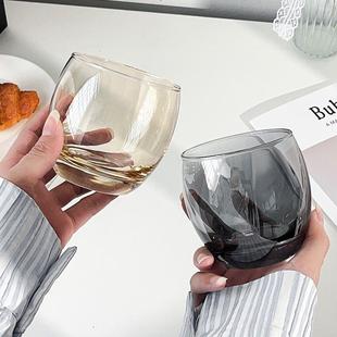 风创意办公室水杯酒店宾馆客房烟灰色琥珀色玻璃杯漱口杯透明