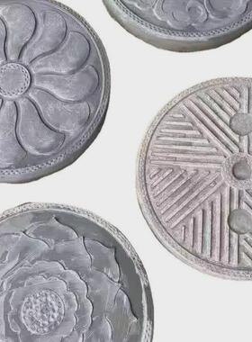 汀草坪模具混凝土脚踏卧式花园庭院彩砖铺路石水泥砖步石模具
