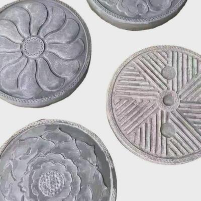 汀步石模具混凝土脚踏卧式花园水泥砖彩砖铺路石庭院草坪模具