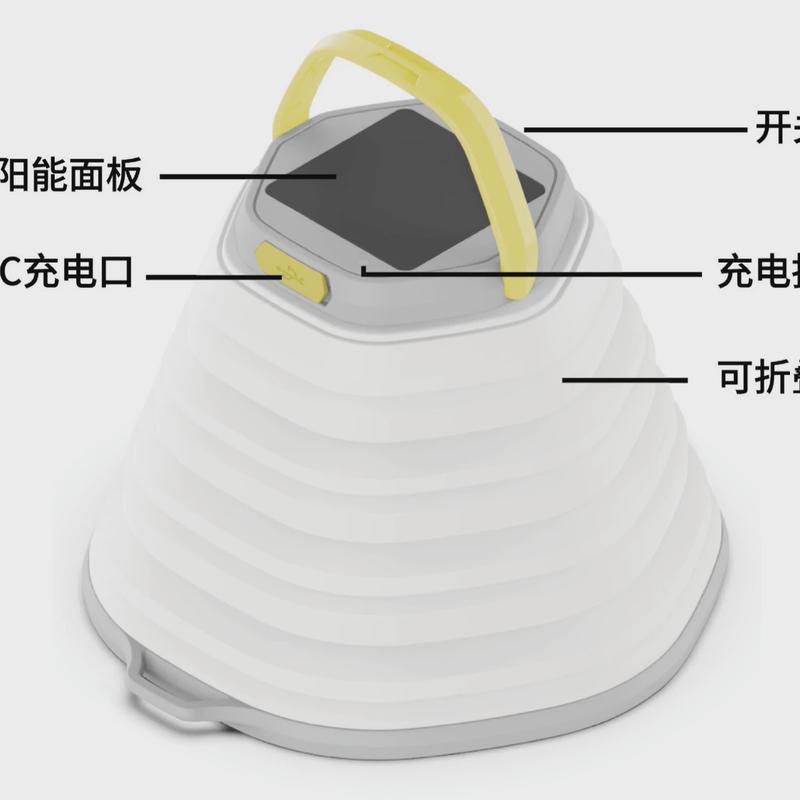 现货太阳能野营灯大容量照明帐篷灯夏季新款充电户外折叠灯
