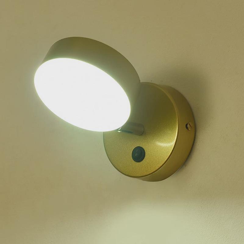 现代简约LED床头壁灯带开关三色变光小壁灯客厅背景打光墙壁灯