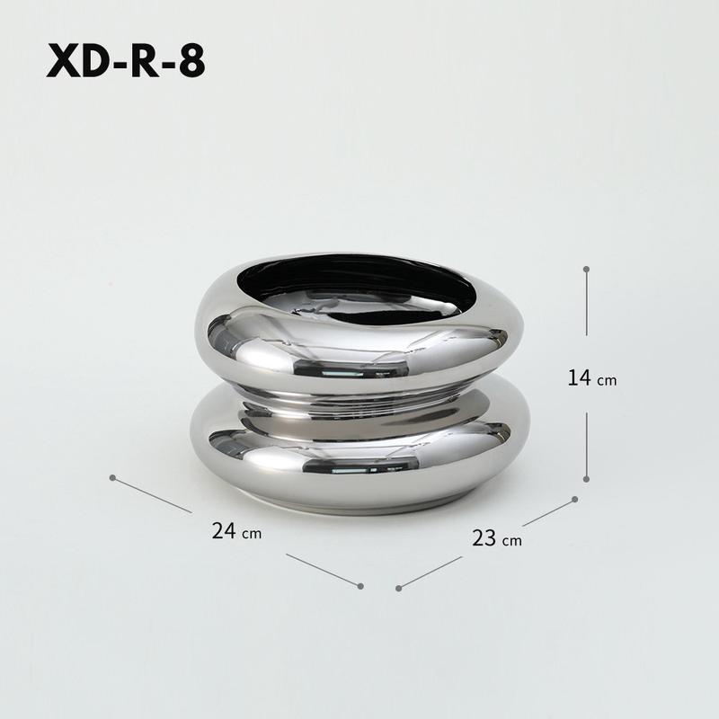 流线双层鹅软石陶瓷花盆器ins风家居年宵蝴蝶兰大口径装饰盆现代