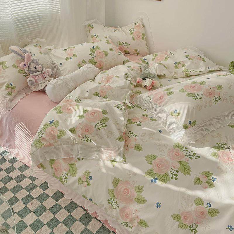 碎花床单四件套学生宿舍单人家用200x230双人被罩1.5床单床上用品,床上用品,床品套件/四件套/多件套,淘宝优惠券,粉丝福利购,淘宝优惠卷