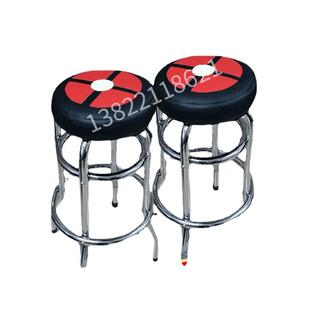 高脚座垫酒吧游戏厅游乐场椅子不锈钢凳子圆凳简约游戏机凳