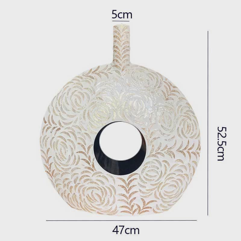 法式花瓶贝壳侘寂风插花器高级感家居装饰摆件民宿台面贝母工艺品