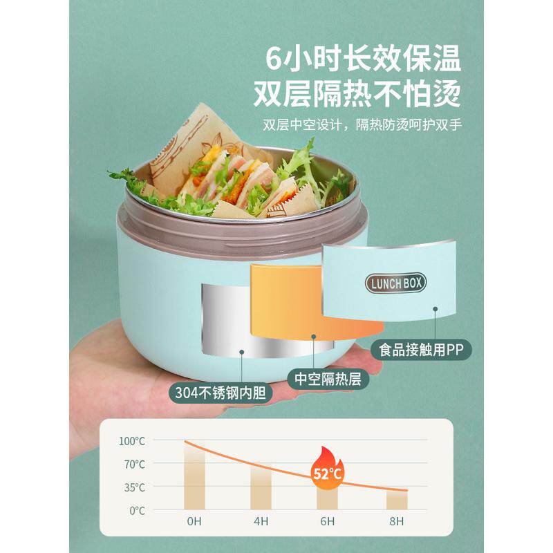 v3fp多层不锈钢超保温饭盒碗带饭可便携上班族便当盒桶微波炉加热