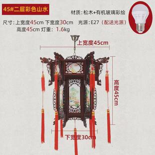 仿古中式中国风六角灯笼古风实木阳台大门酒店祠堂茶楼宫灯笼大全