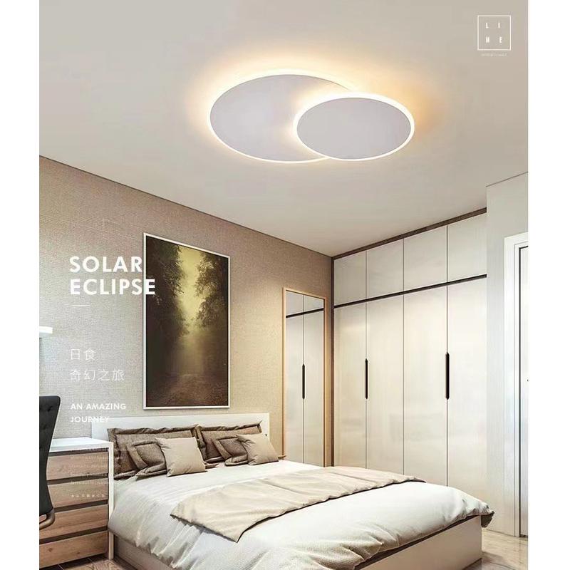 北欧卧室吸顶灯房间创意大气现代简约薄款温馨卧室led吸顶灯具