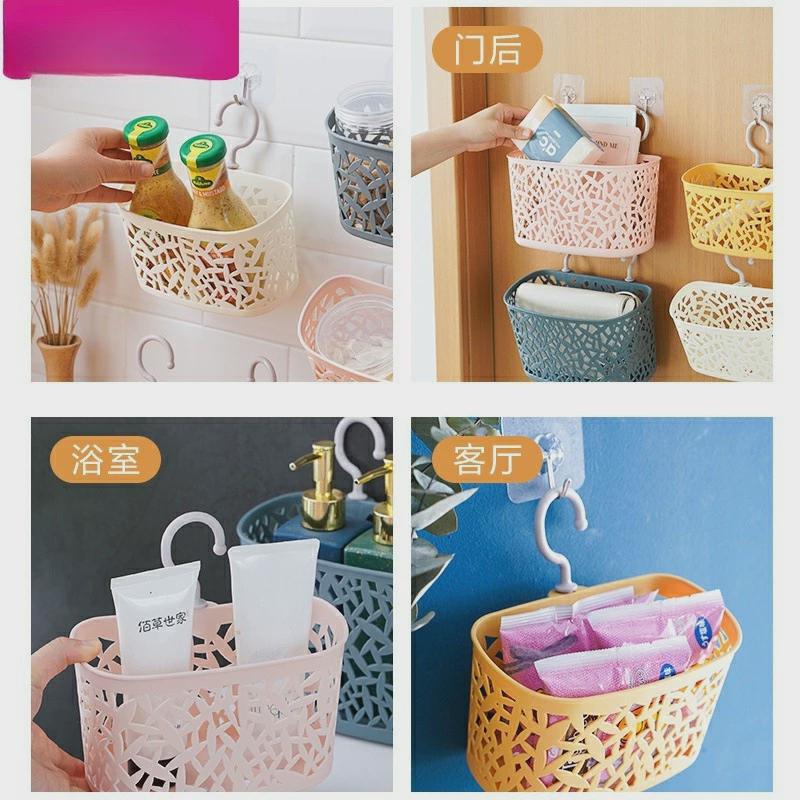热卖挂篮塑料吊篮置物架挂钩厨房创意蓝子浴室收纳小筐储物带