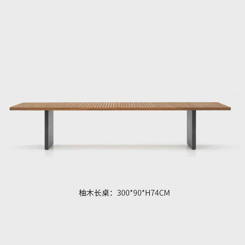 酒店藤编桌椅庭院阳台户外别墅露天餐厅防水防晒柚木茶几组合新款