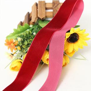 厂家供应三顶织带单面植绒带植带绒双面彩色丝绒带订织帽带