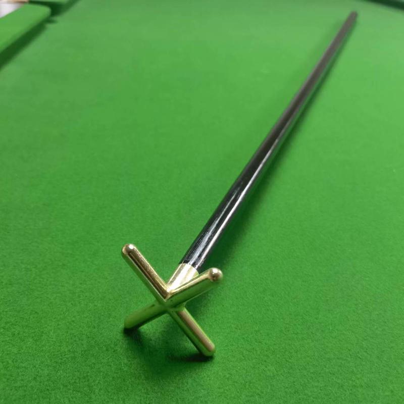 中式黑八台球桌架杆铜十字美式架杆铜高脚架杆木质标准金属短架杆