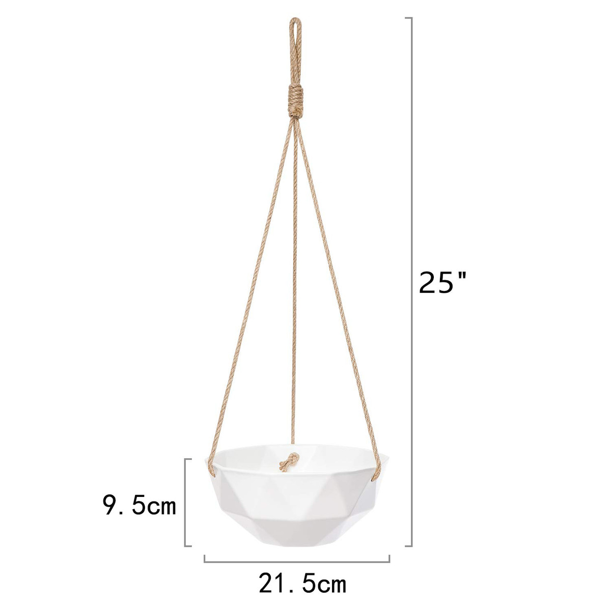 跨境悬挂式挂钩白色陶瓷花盆室内墙壁客厅阳台绿色植物吊盆栽装饰