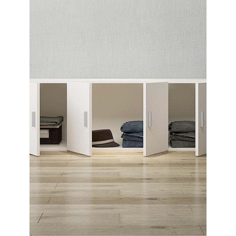 alj6衣柜顶柜阳台简易矮柜2门3门4飘窗柜门组装卧室放被子柜子可