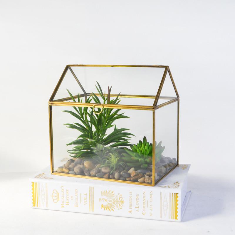 开合玻璃房子型容器玻璃花房摆件多肉种植花盆微景观培植装饰