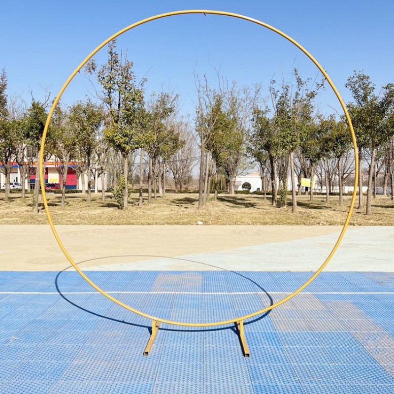 婚庆拱门铁艺婚庆道具装饰架子舞台婚圆圈礼花门2022新款场景布置