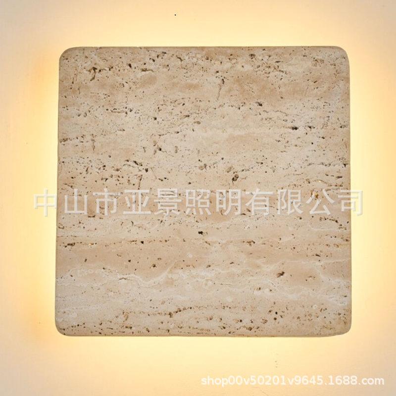 日式复古床头壁灯黄洞石客厅沙发电视机背景墙楼梯过道阳台过道灯