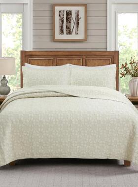 61k3缝绗缝床盖三件套深灰色衍被纯色柔软可水洗空调被秋冬床单多