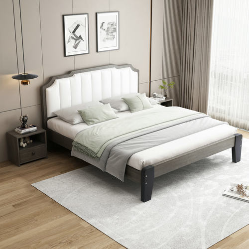 皮小户型单人床软包床北欧现代简约艺主卧双人大床婚床现货批发