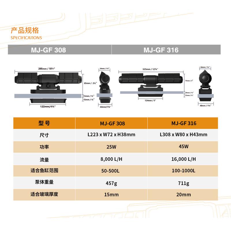 迈光启航环流泵鱼缸造浪泵变频海水造浪吹器粪器底吹冲浪泵超静音