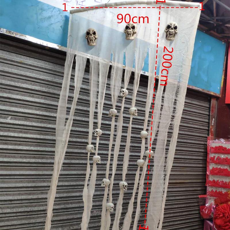 万圣节酒吧学校幼儿园装饰道具布鬼头鬼屋门帘布场装饰