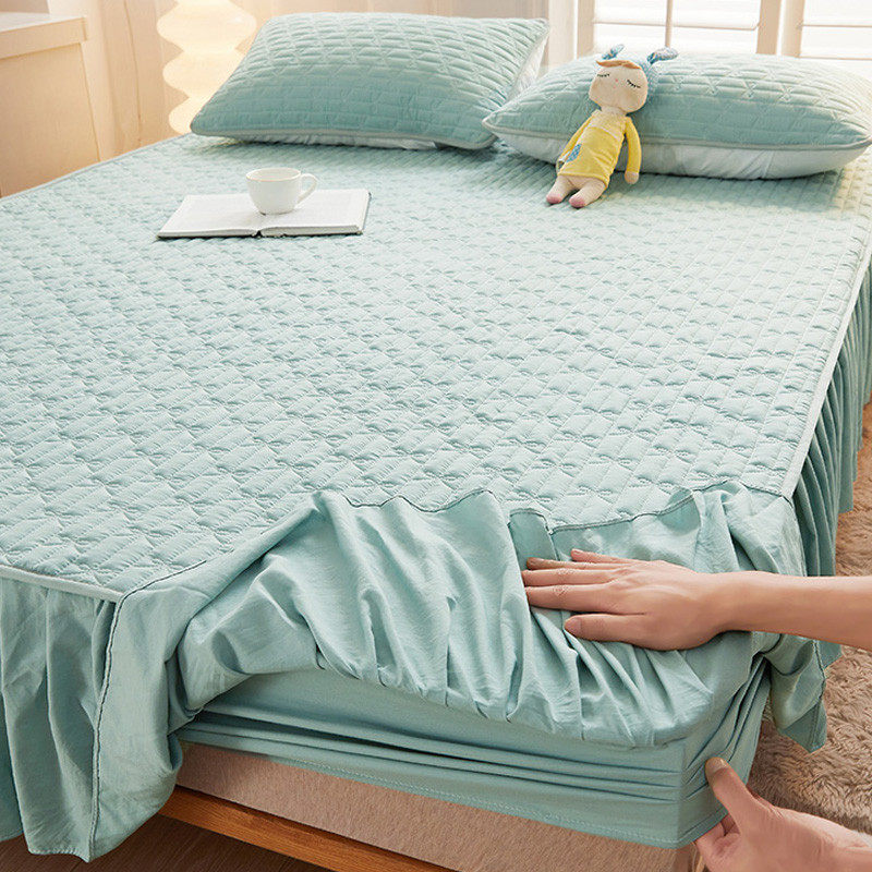 w1yp床笠罩床罩2023新款床裙单件床垫保护罩床套裙边带花边款四季