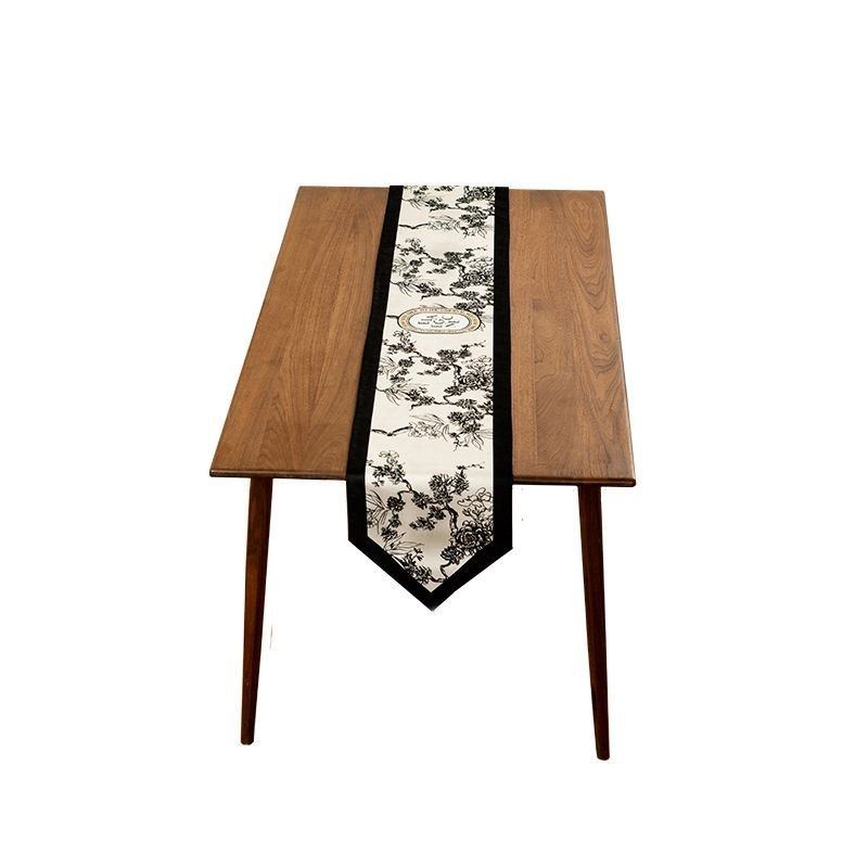 复古风黑白新轻奢中式风桌旗餐桌桌布长条茶几梳妆台卧室床装饰布,居家布艺,桌旗,淘宝优惠券,粉丝福利购,淘宝优惠卷