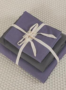 ki9sins民宿风格白色床单四件套酒店宾馆三床上用品宿舍被套纯白