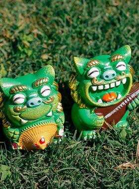 热销狮三百|琵琶斗笠狮子大号工艺摆件文创市集旅游纪念礼品手绘