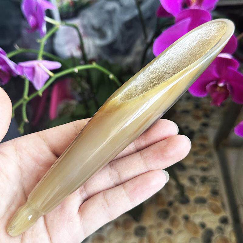广西白水牛角刮痧桶筒点穴勺牛角刮痧茶眼部筒