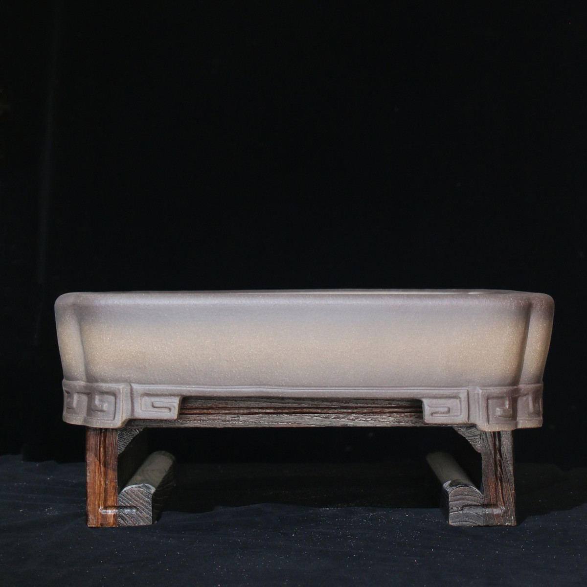 宜兴紫砂长方形大号简约盆庭院户外透气假山树桩松桩盆景盆杜喜亮